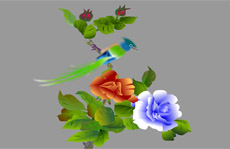 站在花上的鹦鹉flash动画