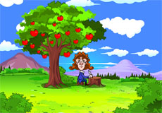 苹果树下的牛顿flash动画