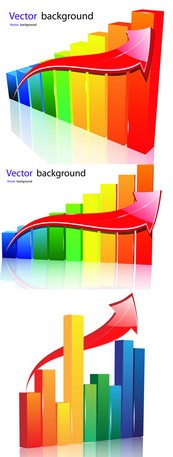 彩色数据分析图矢量素材
