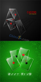 透明扑克牌矢量素材