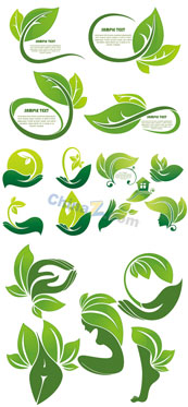 绿色生态创意图标矢量素材