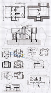 房屋平面图纸矢量素材
