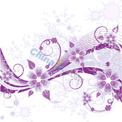 紫色花卉装饰矢量背景图