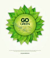 绿叶环保海报矢量设计