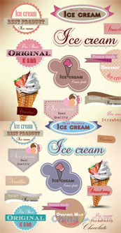 冰淇淋图标设计矢量模板