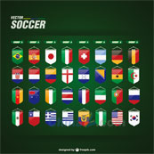 世界杯32强国旗矢量素材