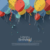 彩色气球生日卡片设计矢量
