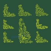 绿色装饰角花矢量模板