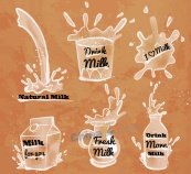 创意牛奶标签矢量设计