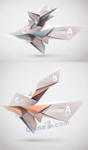 折纸标签设计矢量设计