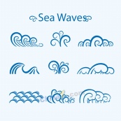 蓝色海浪花纹设计
