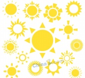 黄色太阳矢量素材