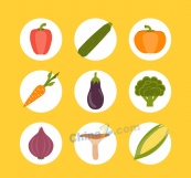 圆形蔬菜图标矢量素材