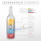 创意玻璃瓶商务信息图矢量