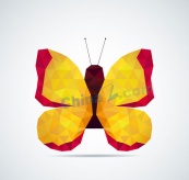 抽象黄色蝴蝶矢量素材