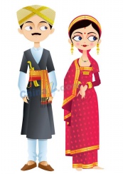 印度婚礼服饰矢量设计
