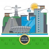 巴西奥运会建筑矢量图