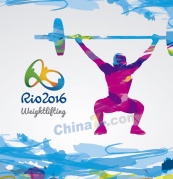 奥运会抽象举重人物剪影