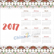 2017部落元素日历设计