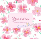 粉色花朵装饰背景矢量素材
