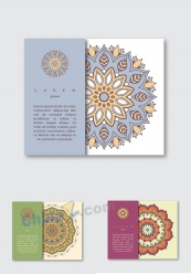 传统花纹装饰卡片设计
