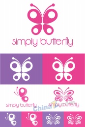 蝴蝶主题标志矢量设计