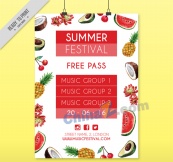 彩绘水果夏季狂欢节海报