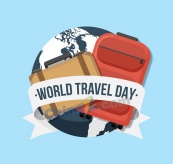 创意世界旅游日矢量图