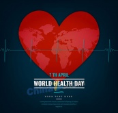 创意世界健康日爱心矢量