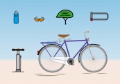 单车骑行运动设备矢量元素