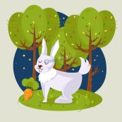 森林野兔矢量图设计