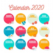创意2020年日历模板矢量