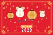 2020年鼠年主题海报模板矢量