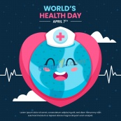 世界健康日海报模板矢量