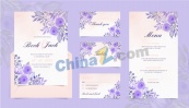 水彩花卉婚礼卡片设计