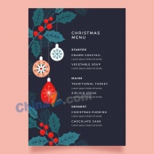 圣诞节主题菜单模板设计