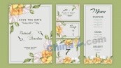 婚礼花卉装饰卡片模板
