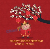 中国新年快乐矢量海报设计