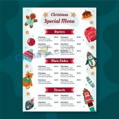 圣诞餐厅菜单模板