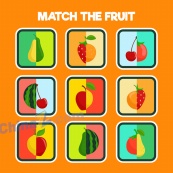 水果插画矢量学习卡片