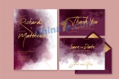 暗紫色水彩婚礼卡片设计