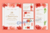 周年庆纪念花卉卡片设计