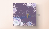 浅紫色花卉装饰邀请卡