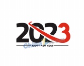2023新年快乐艺术字插画