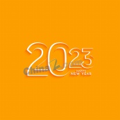 2023橙色新年海报矢量图