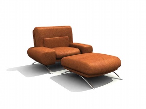 单人沙发模型效果图