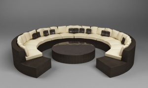 弧形沙发组合3D模型