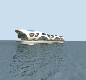 创意水上建筑3D模型