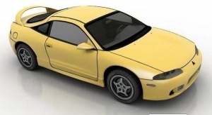 黄色跑车max模型