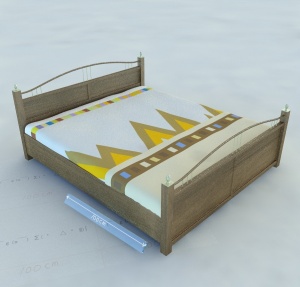 双人床3Dmax模型设计